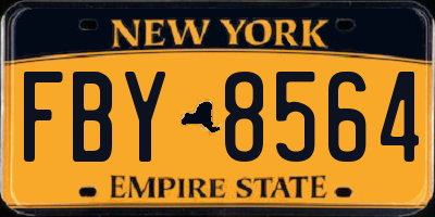 NY license plate FBY8564