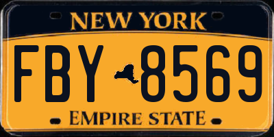 NY license plate FBY8569