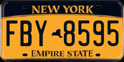 NY license plate FBY8595