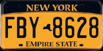 NY license plate FBY8628