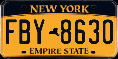 NY license plate FBY8630