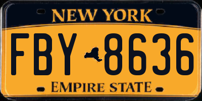 NY license plate FBY8636