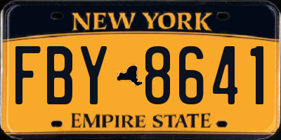 NY license plate FBY8641