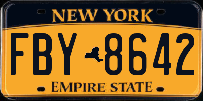 NY license plate FBY8642