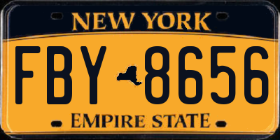 NY license plate FBY8656
