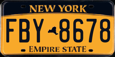 NY license plate FBY8678