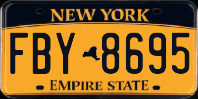 NY license plate FBY8695