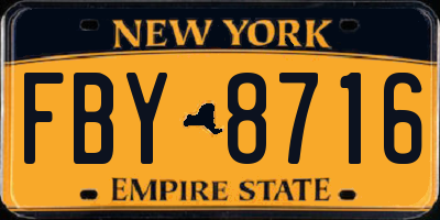 NY license plate FBY8716