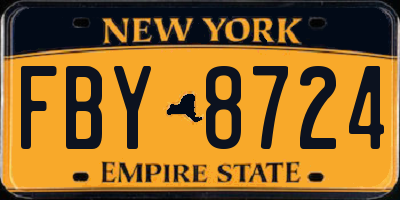 NY license plate FBY8724