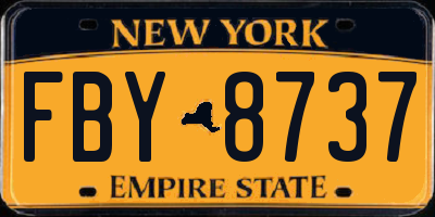 NY license plate FBY8737