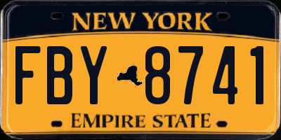 NY license plate FBY8741