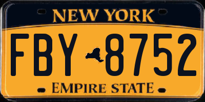 NY license plate FBY8752