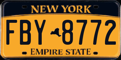 NY license plate FBY8772