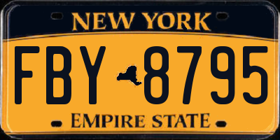 NY license plate FBY8795