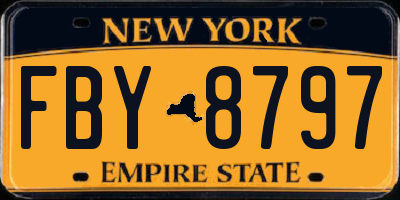 NY license plate FBY8797