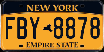 NY license plate FBY8878