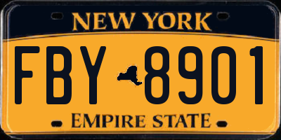 NY license plate FBY8901