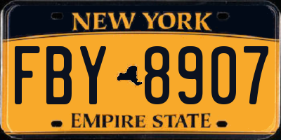 NY license plate FBY8907