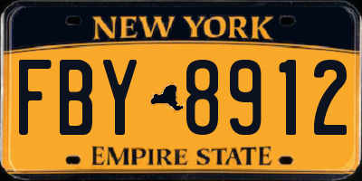NY license plate FBY8912