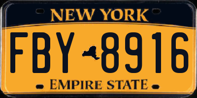 NY license plate FBY8916