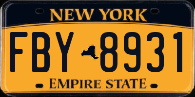 NY license plate FBY8931