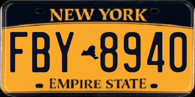NY license plate FBY8940