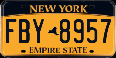 NY license plate FBY8957