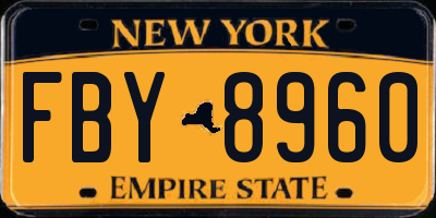 NY license plate FBY8960