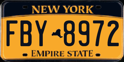 NY license plate FBY8972