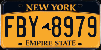 NY license plate FBY8979