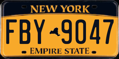 NY license plate FBY9047