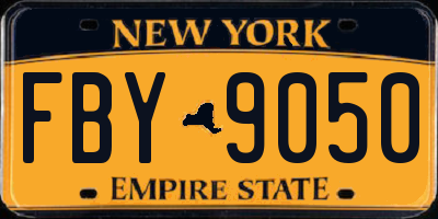 NY license plate FBY9050