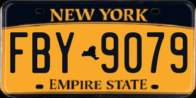 NY license plate FBY9079