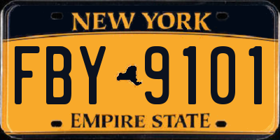 NY license plate FBY9101