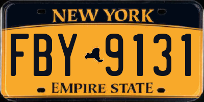 NY license plate FBY9131