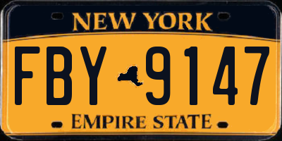 NY license plate FBY9147