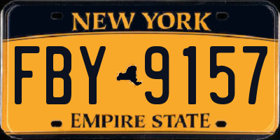 NY license plate FBY9157