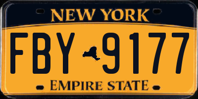 NY license plate FBY9177