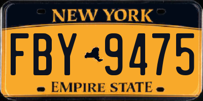 NY license plate FBY9475