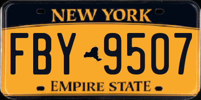 NY license plate FBY9507