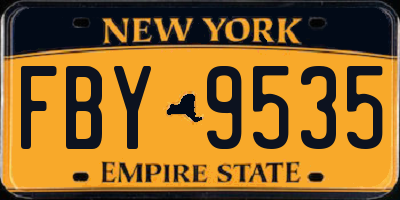 NY license plate FBY9535