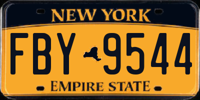 NY license plate FBY9544