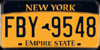 NY license plate FBY9548
