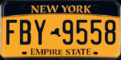 NY license plate FBY9558
