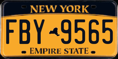 NY license plate FBY9565