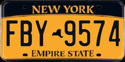 NY license plate FBY9574