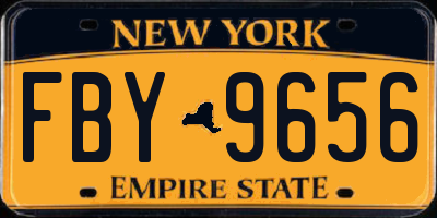 NY license plate FBY9656