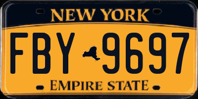 NY license plate FBY9697