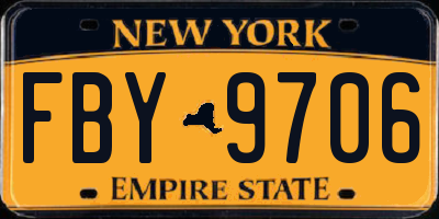 NY license plate FBY9706