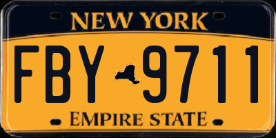 NY license plate FBY9711